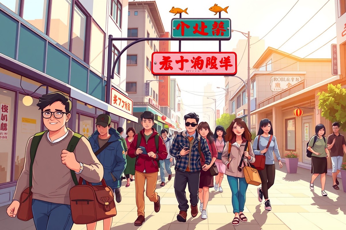 Foreigners walking in Botou 泊头市, Hebei 河北