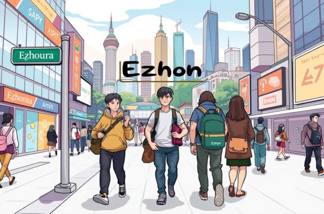 Foreigners walking in Ezhou near the Yangtze River.