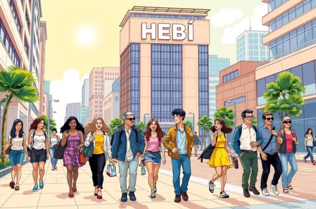 Foreigners walking near a landmark in Hebi 鹤壁市, Henan 河南, for WeChat groups.