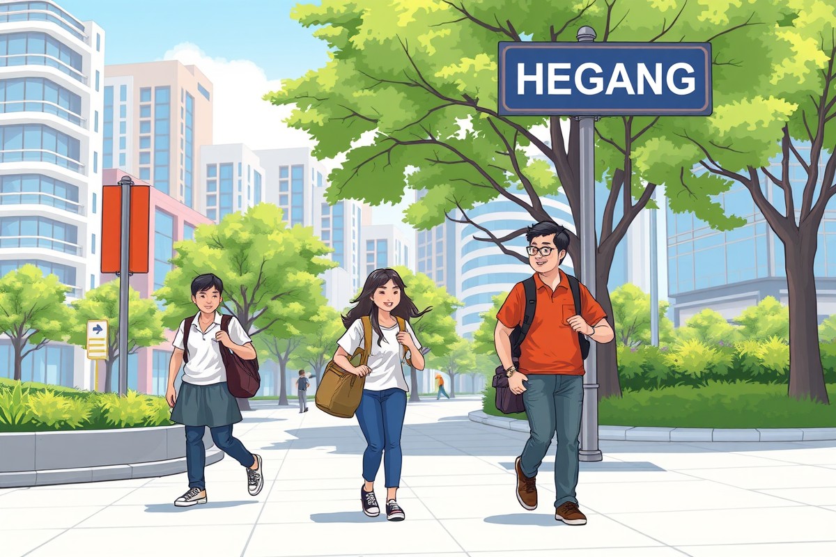Foreigners walking near Hegang Railway Station looking for WeChat groups.