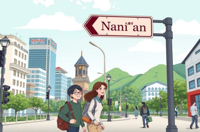 Foreigners walking near Qingyuan Mountain landmark in Nan'an for WeChat groups.