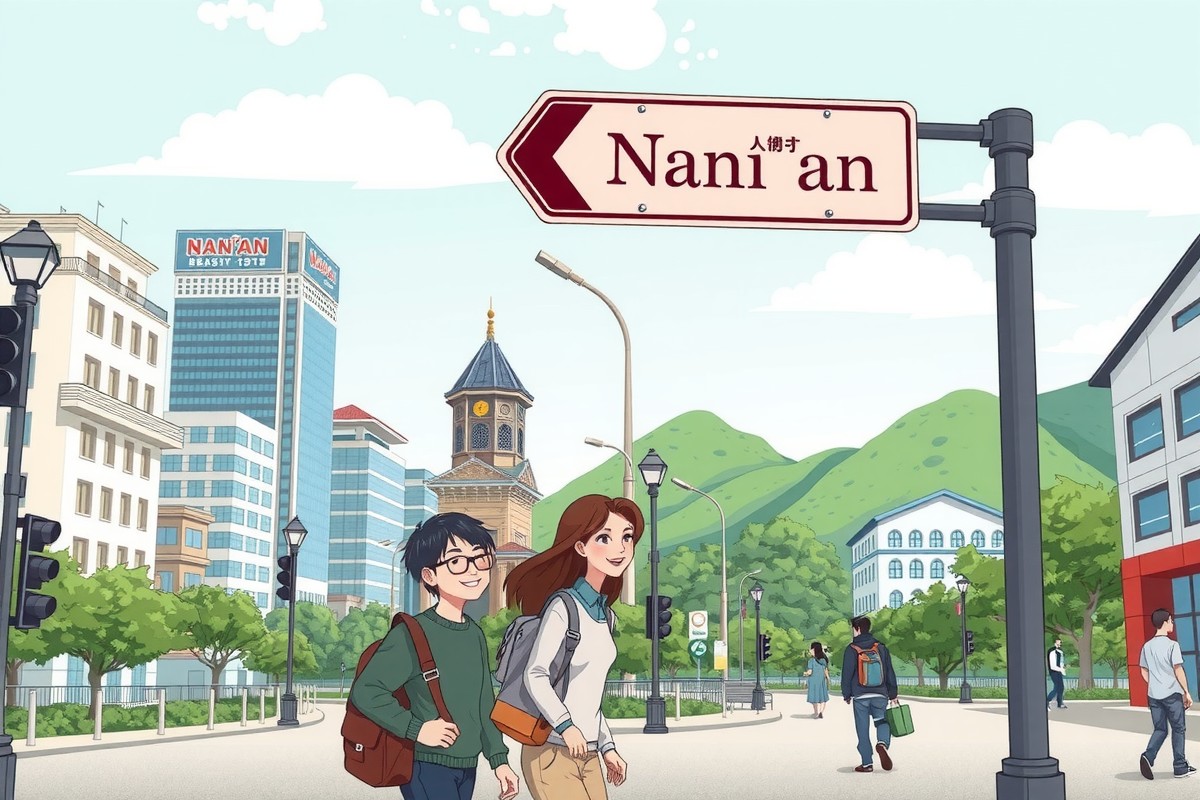 Foreigners walking near Qingyuan Mountain landmark in Nan'an for WeChat groups.