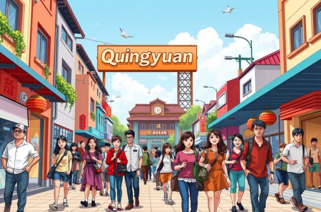An expat community member exploring the landmarks of Qingyuan for local WeChat groups.
