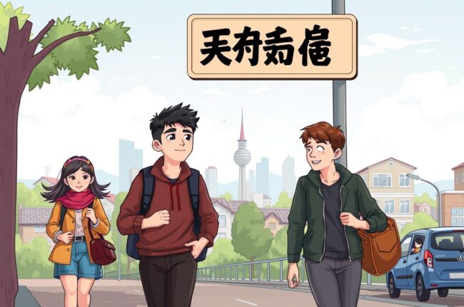 Foreigners walking in Xinxiang 新乡市, Henan 河南, exploring opportunities through WeChat groups.