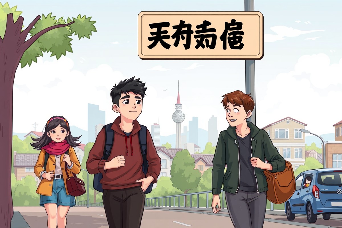 Foreigners walking in Xinxiang 新乡市, Henan 河南, exploring opportunities through WeChat groups.