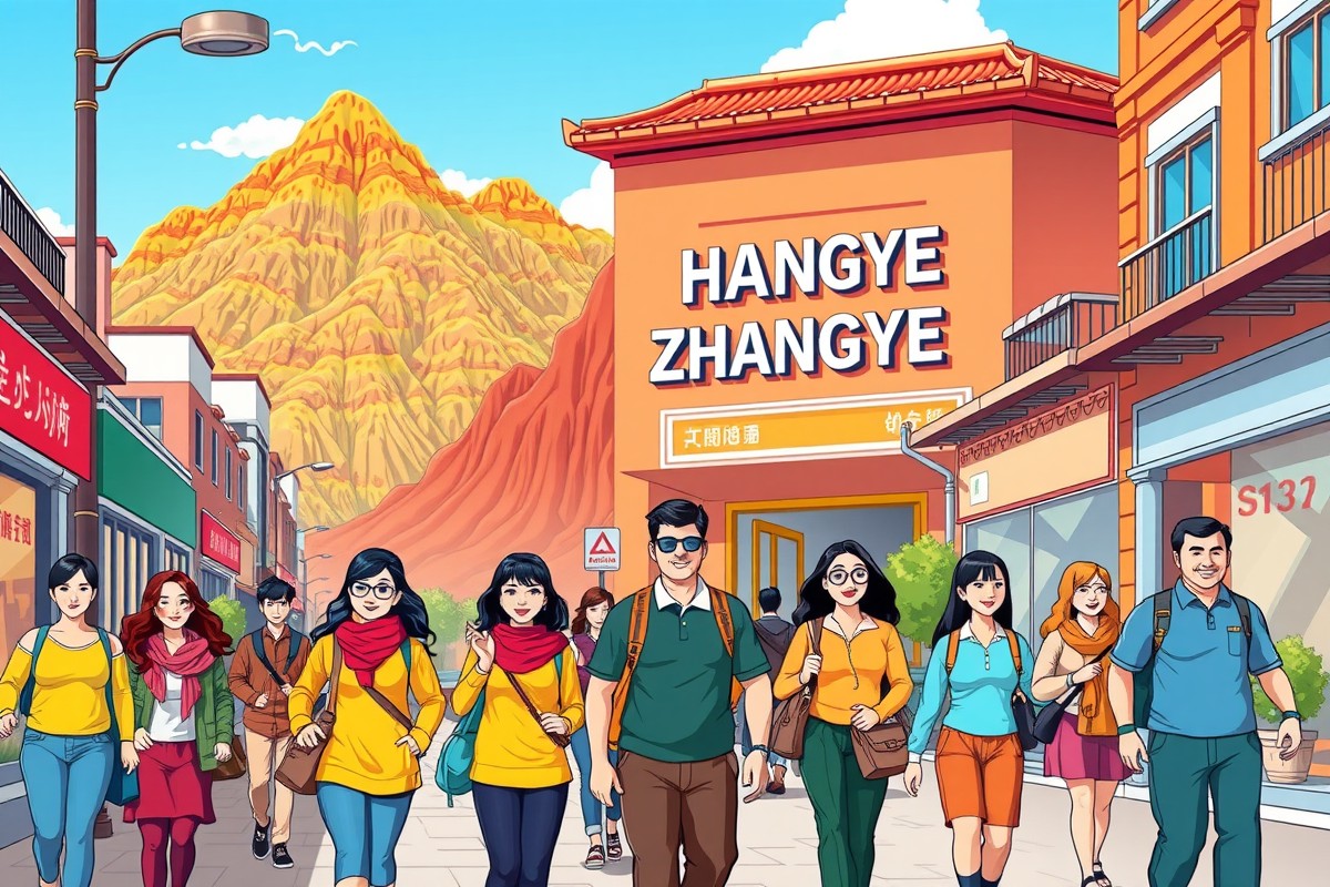 A scenic view of the Danxia Landform in Zhangye for the local WeChat groups community.