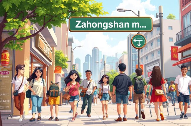 Foreigners walking near Sun Yat-sen Memorial Hall in Zhongshan for WeChat groups