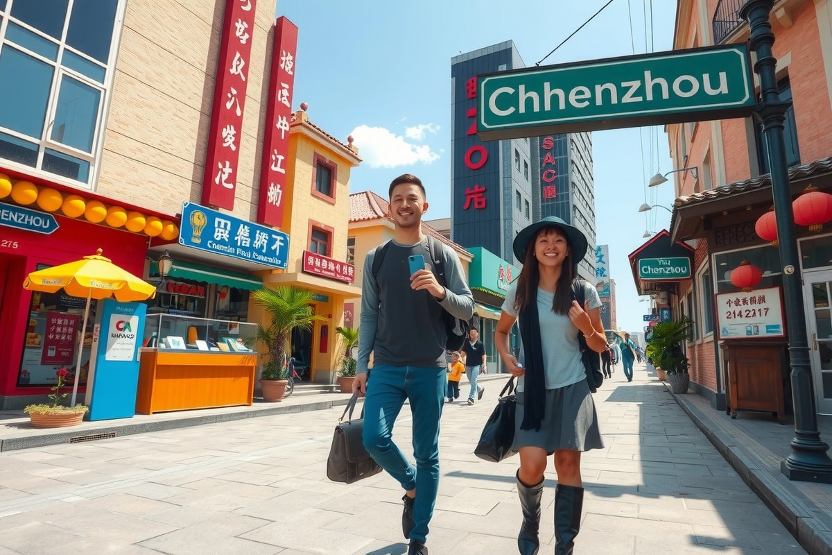 Foreigners walking in Chenzhou city