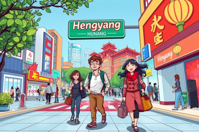 Foreigners walking in Hengyang, Hunan