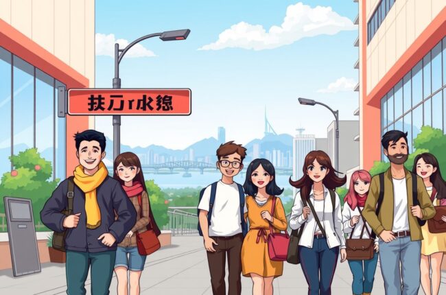 Foreigners walking near Qingjiangpu Lake in Huaian for local WeChat groups.
