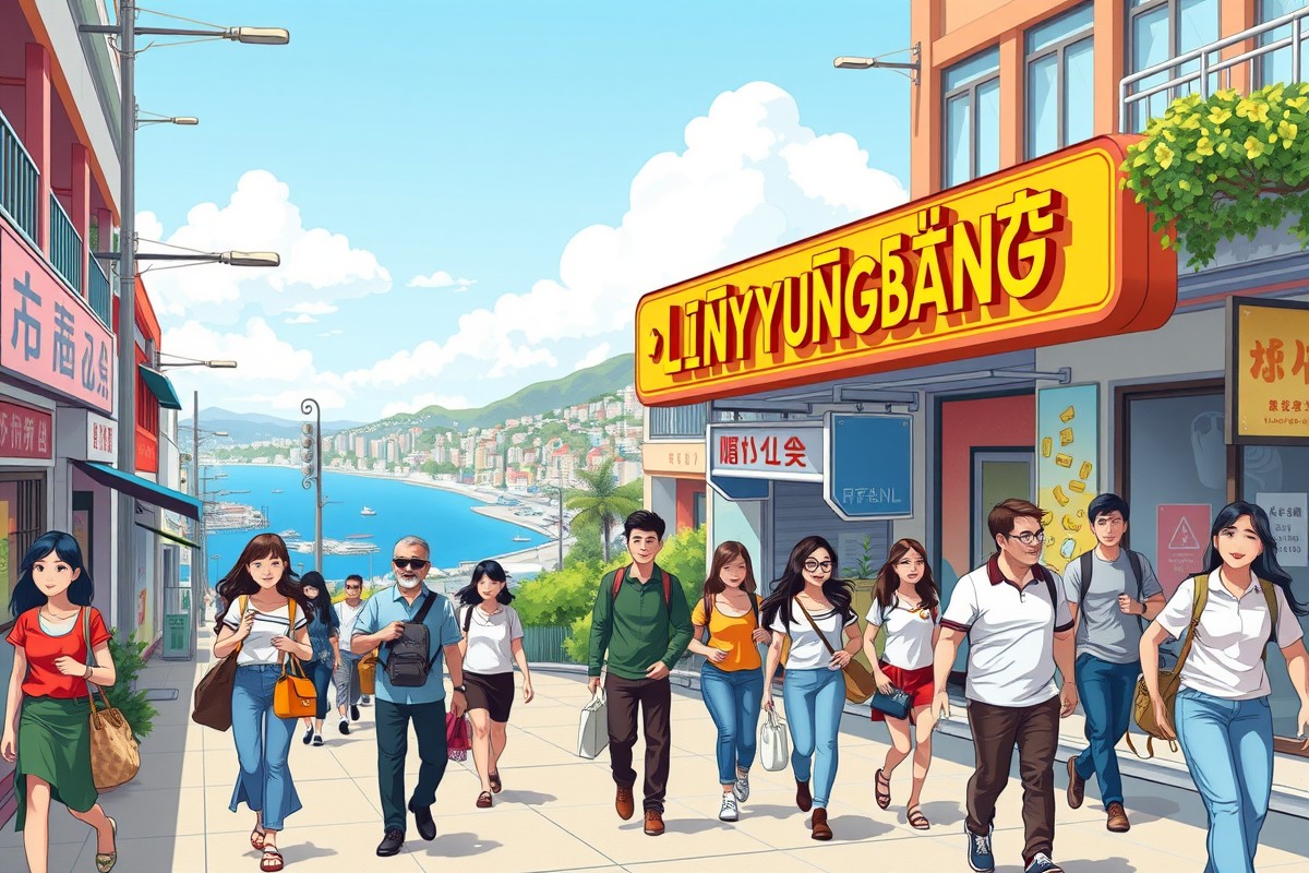 Expats walking near the Lianyungang Port area in Jiangsu, China, joining local WeChat groups.