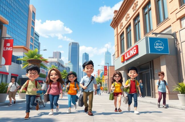 Foreigners walking near a landmark in Liling 醴陵市, Hunan 湖南, joining local WeChat groups.