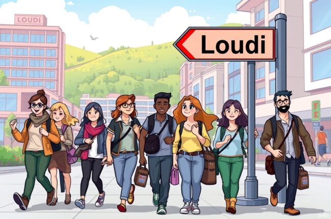 Foreigners walking near Meishan District landmark in Loudi for WeChat groups