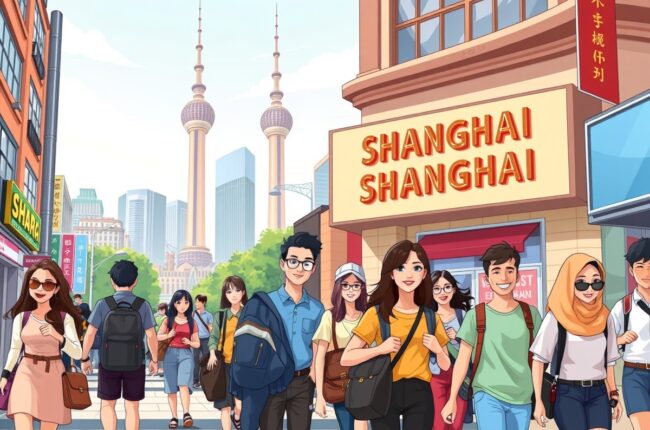 Foreigners walking near the Bund in Shanghai, a gateway to exclusive WeChat groups.