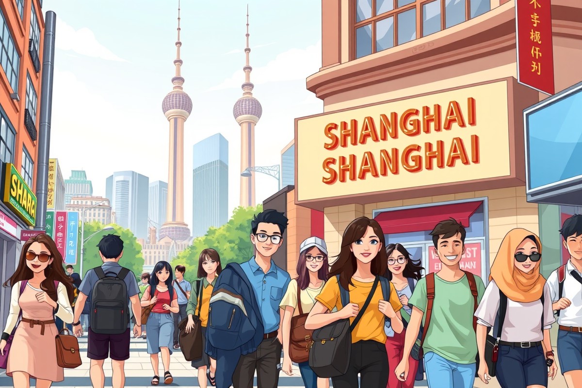 Foreigners walking near the Bund in Shanghai, a gateway to exclusive WeChat groups.