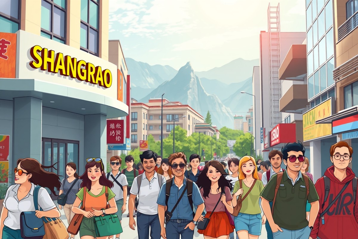 Foreigners walking near Lushan Mountain in Shangrao for WeChat groups.