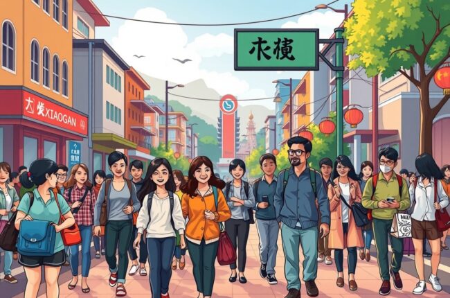 Foreigners walking in Xiaogan 孝感市 near the Xishui River.